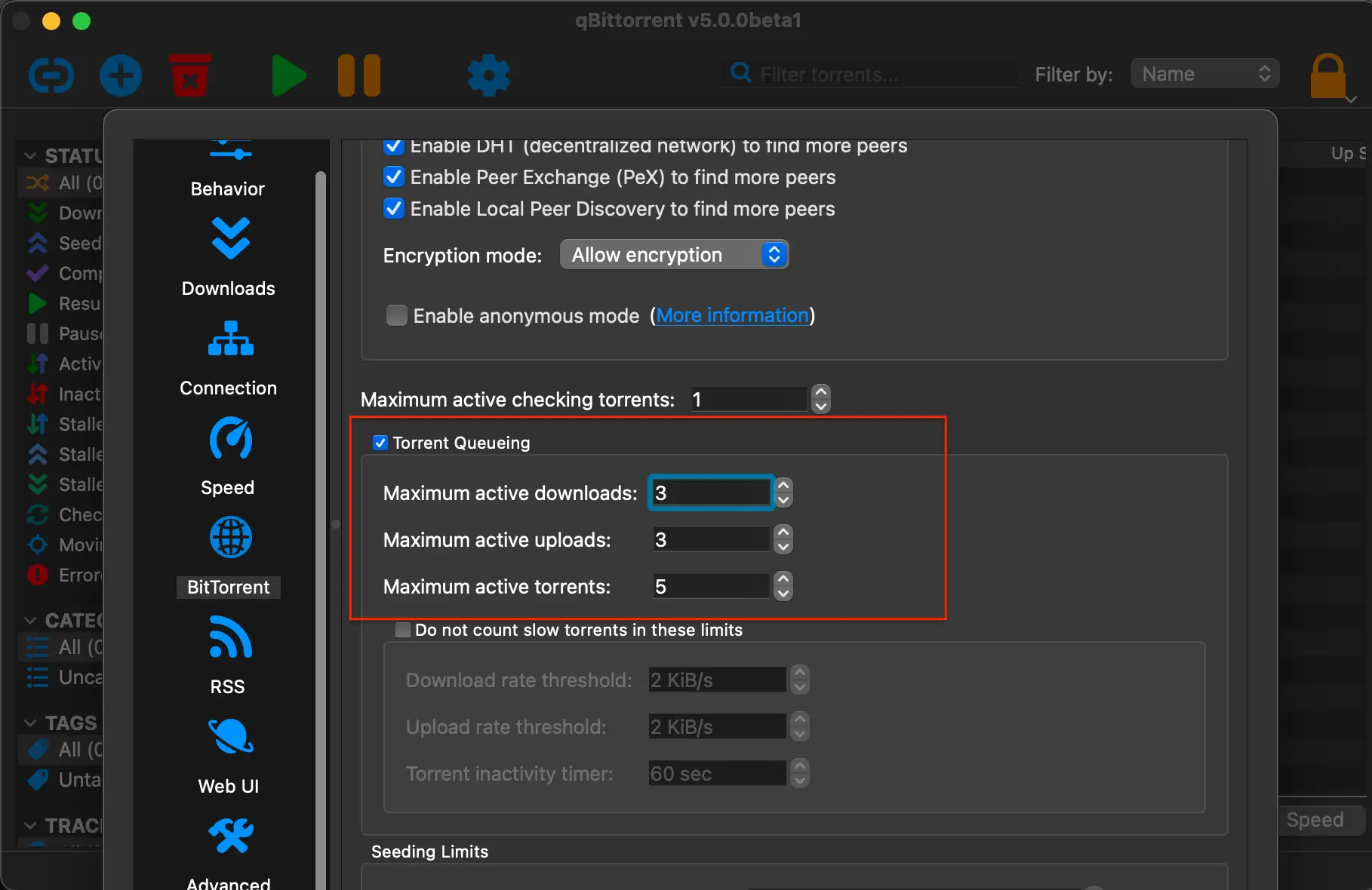 Queueing Settings